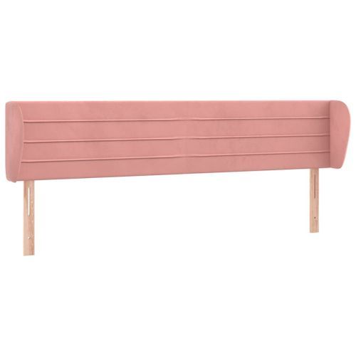 Tête de lit avec oreilles Rose 183x23x78/88 cm Velours - Photo n°2; ?>