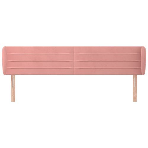 Tête de lit avec oreilles Rose 183x23x78/88 cm Velours - Photo n°3; ?>