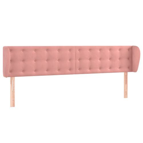 Tête de lit avec oreilles Rose 183x23x78/88 cm Velours - Photo n°2; ?>