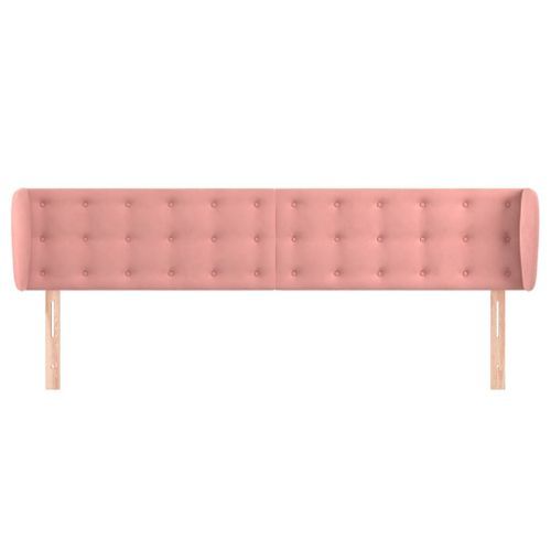 Tête de lit avec oreilles Rose 183x23x78/88 cm Velours - Photo n°3; ?>