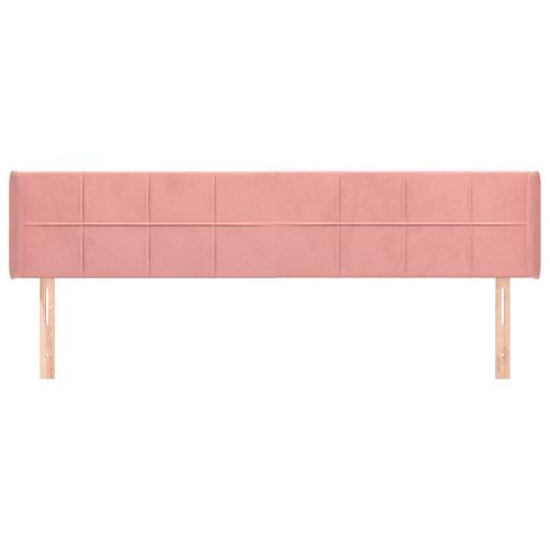 Tête de lit avec oreilles Rose 203x16x78/88 cm Velours - Photo n°3; ?>