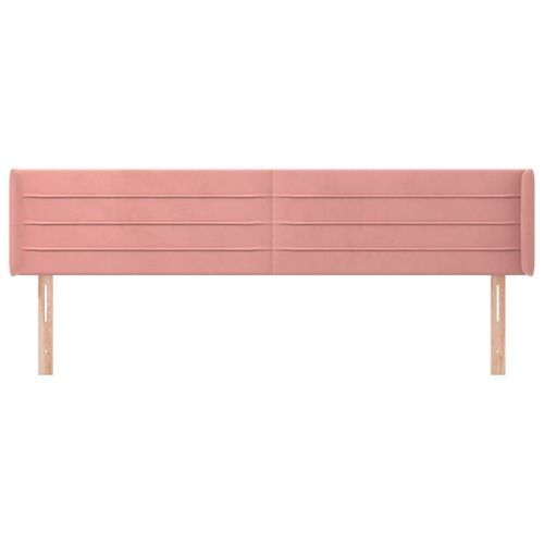 Tête de lit avec oreilles Rose 203x16x78/88 cm Velours - Photo n°3; ?>