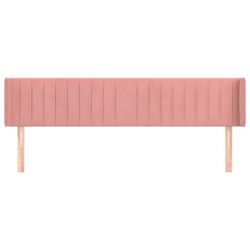 Tête de lit avec oreilles Rose 203x16x78/88 cm Velours - Photo n°3; ?>