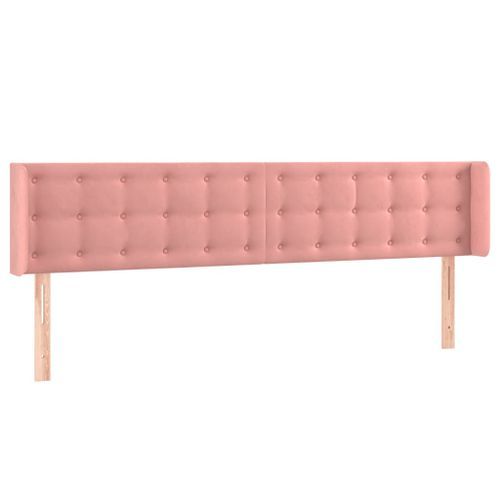 Tête de lit avec oreilles Rose 203x16x78/88 cm Velours - Photo n°2; ?>