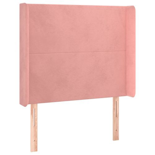 Tête de lit avec oreilles Rose 83x16x118/128 cm Velours - Photo n°2; ?>