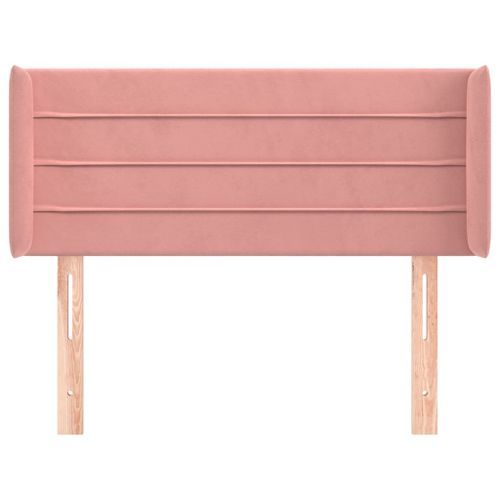 Tête de lit avec oreilles Rose 83x16x78/88 cm Velours - Photo n°3; ?>