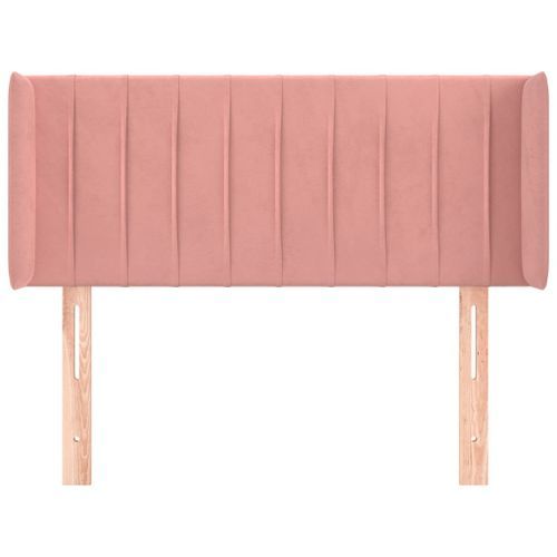 Tête de lit avec oreilles Rose 83x16x78/88 cm Velours - Photo n°3; ?>