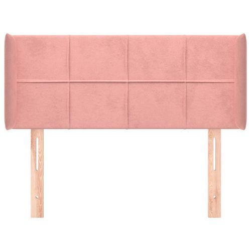 Tête de lit avec oreilles Rose 93x16x78/88 cm Velours - Photo n°3; ?>