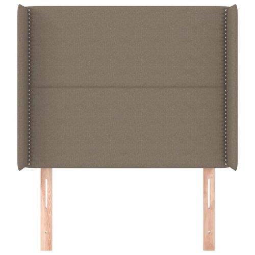 Tête de lit avec oreilles Taupe 103x16x118/128 cm Tissu - Photo n°3; ?>