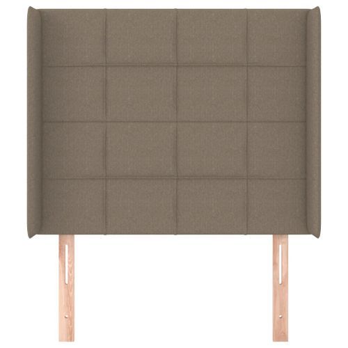 Tête de lit avec oreilles Taupe 103x16x118/128 cm Tissu - Photo n°3; ?>