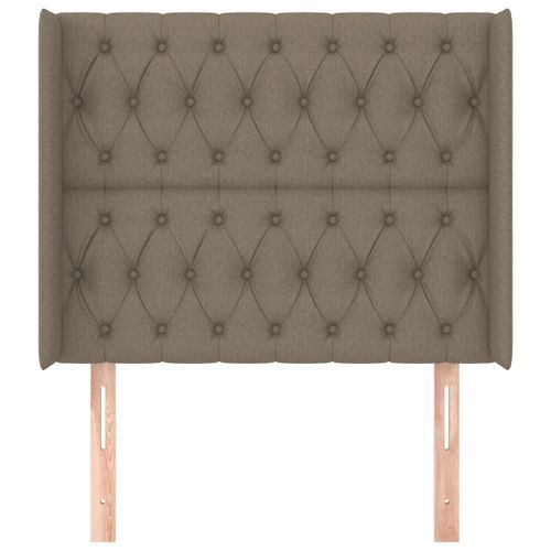 Tête de lit avec oreilles Taupe 103x16x118/128 cm Tissu - Photo n°3; ?>