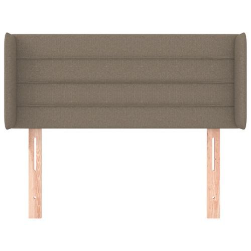 Tête de lit avec oreilles Taupe 103x16x78/88 cm Tissu - Photo n°3; ?>