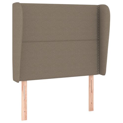 Tête de lit avec oreilles Taupe 103x23x118/128 cm Tissu - Photo n°2; ?>