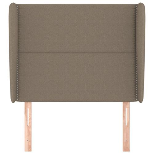 Tête de lit avec oreilles Taupe 103x23x118/128 cm Tissu - Photo n°3; ?>