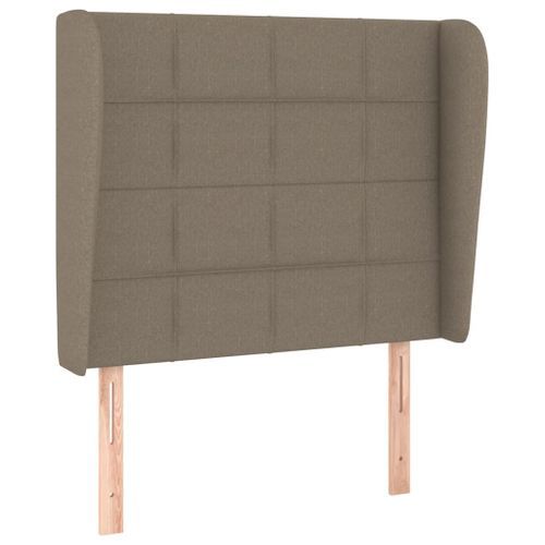 Tête de lit avec oreilles Taupe 103x23x118/128 cm Tissu - Photo n°2; ?>