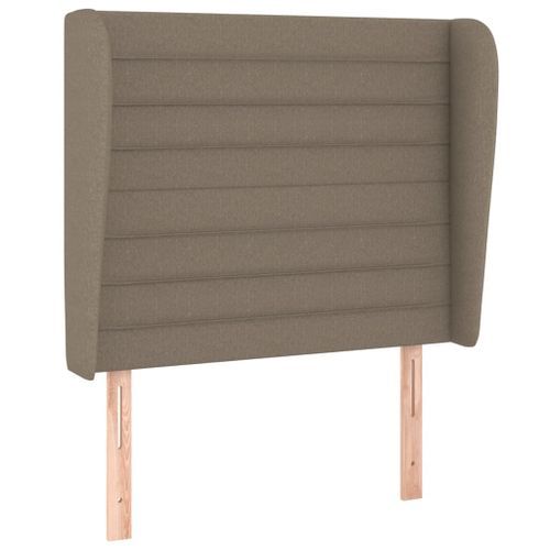 Tête de lit avec oreilles Taupe 103x23x118/128 cm Tissu - Photo n°2; ?>