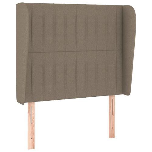 Tête de lit avec oreilles Taupe 103x23x118/128 cm Tissu - Photo n°2; ?>