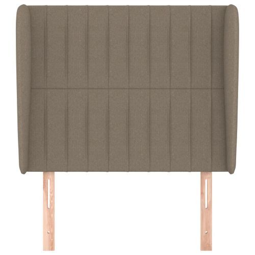 Tête de lit avec oreilles Taupe 103x23x118/128 cm Tissu - Photo n°3; ?>