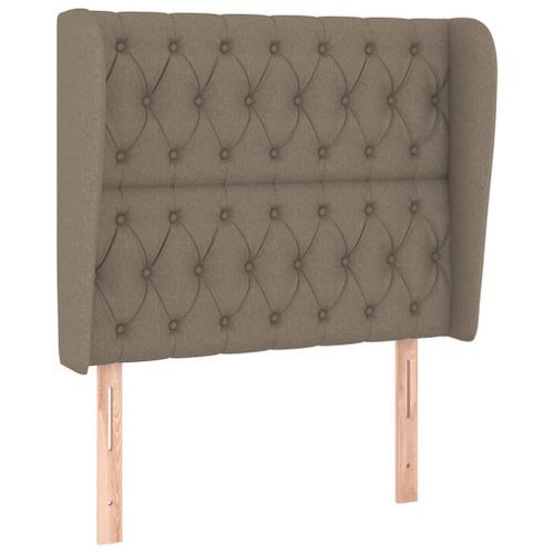 Tête de lit avec oreilles Taupe 103x23x118/128 cm Tissu - Photo n°2; ?>