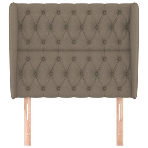 Tête de lit avec oreilles Taupe 103x23x118/128 cm Tissu - Photo n°3; ?>