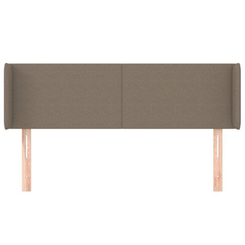 Tête de lit avec oreilles Taupe 147x16x78/88 cm Tissu - Photo n°3; ?>