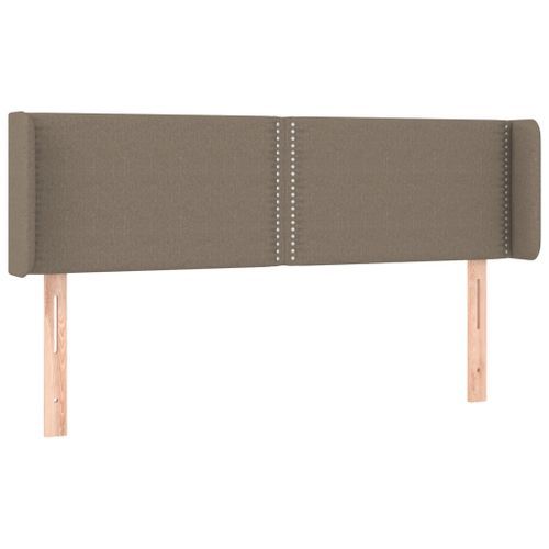 Tête de lit avec oreilles Taupe 147x16x78/88 cm Tissu - Photo n°2; ?>