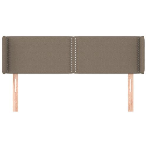 Tête de lit avec oreilles Taupe 147x16x78/88 cm Tissu - Photo n°3; ?>