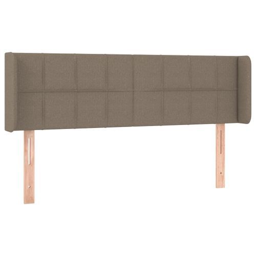 Tête de lit avec oreilles Taupe 147x16x78/88 cm Tissu - Photo n°2; ?>