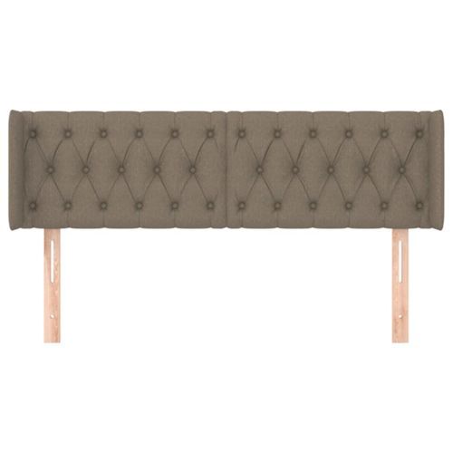 Tête de lit avec oreilles Taupe 147x16x78/88 cm Tissu - Photo n°3; ?>