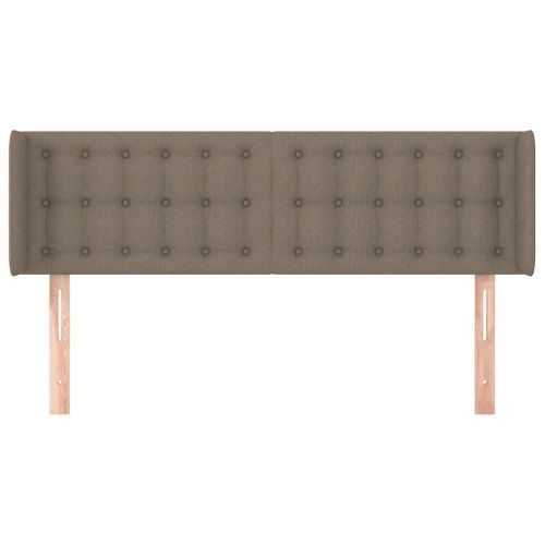 Tête de lit avec oreilles Taupe 147x16x78/88 cm Tissu - Photo n°3; ?>