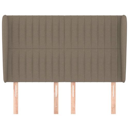 Tête de lit avec oreilles Taupe 147x23x118/128 cm Tissu - Photo n°3; ?>