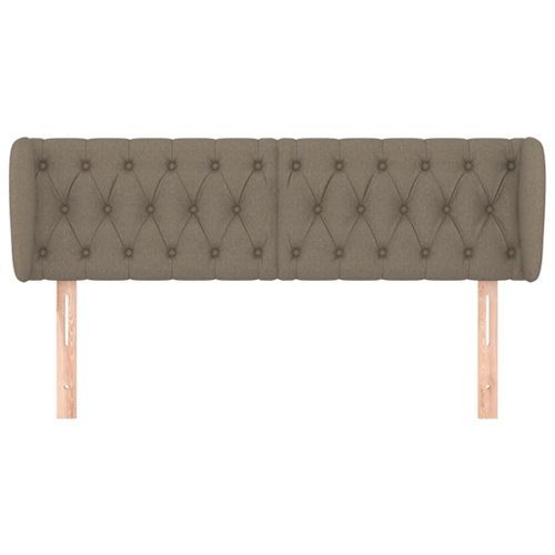 Tête de lit avec oreilles Taupe 147x23x78/88 cm Tissu - Photo n°3; ?>