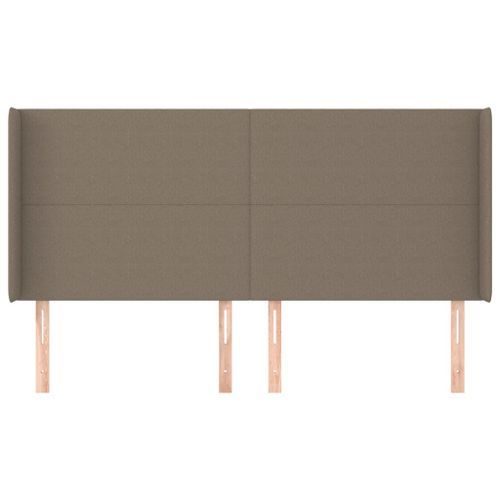 Tête de lit avec oreilles Taupe 163x16x118/128 cm Tissu - Photo n°3; ?>