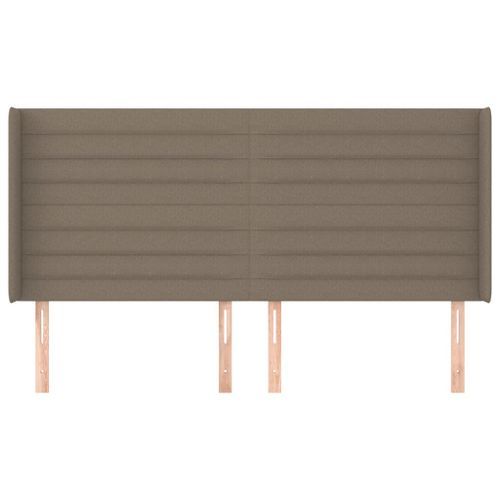 Tête de lit avec oreilles Taupe 163x16x118/128 cm Tissu - Photo n°3; ?>