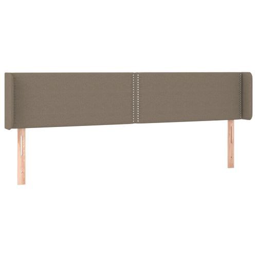 Tête de lit avec oreilles Taupe 163x16x78/88 cm Tissu - Photo n°2; ?>