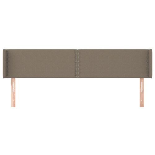 Tête de lit avec oreilles Taupe 163x16x78/88 cm Tissu - Photo n°3; ?>