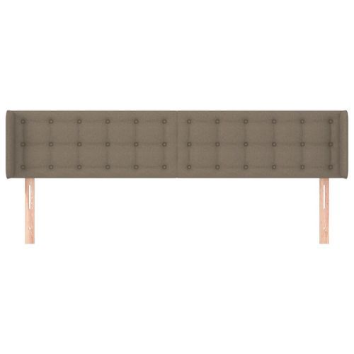 Tête de lit avec oreilles Taupe 163x16x78/88 cm Tissu - Photo n°3; ?>