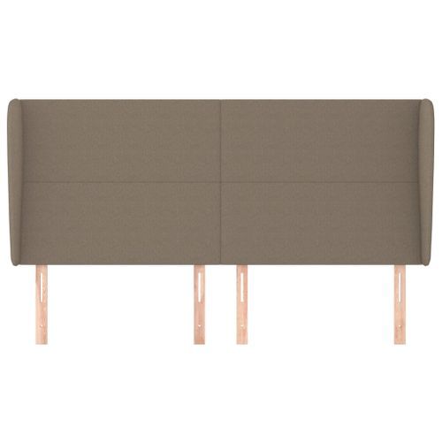 Tête de lit avec oreilles Taupe 163x23x118/128 cm Tissu - Photo n°3; ?>