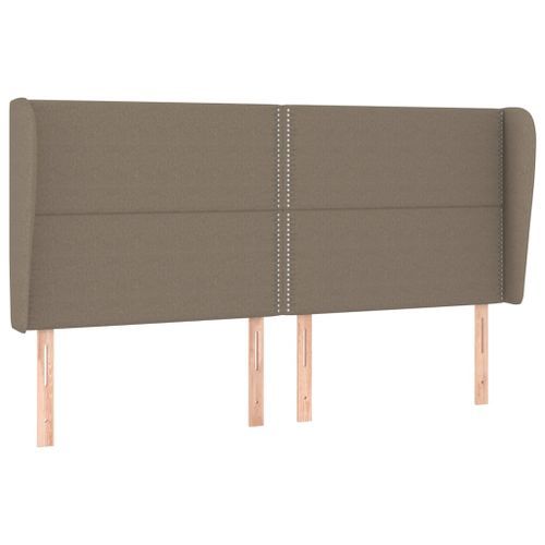 Tête de lit avec oreilles Taupe 163x23x118/128 cm Tissu - Photo n°2; ?>