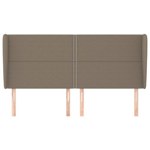 Tête de lit avec oreilles Taupe 163x23x118/128 cm Tissu - Photo n°3; ?>