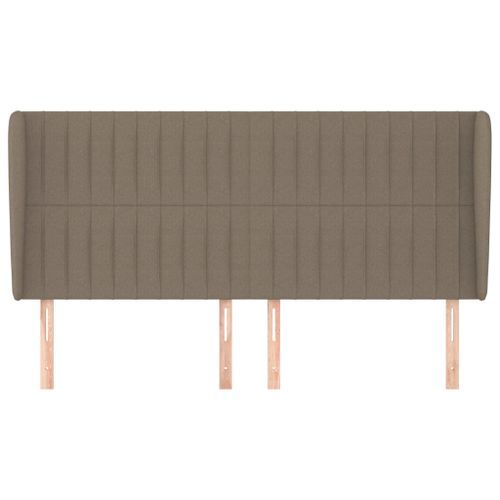 Tête de lit avec oreilles Taupe 163x23x118/128 cm Tissu - Photo n°3; ?>