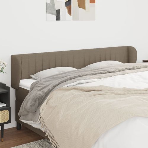 Tête de lit avec oreilles Taupe 163x23x78/88 cm Tissu - Photo n°2; ?>