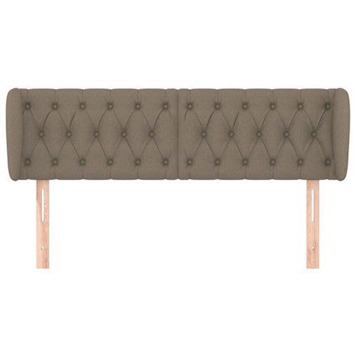 Tête de lit avec oreilles Taupe 163x23x78/88 cm Tissu - Photo n°3; ?>