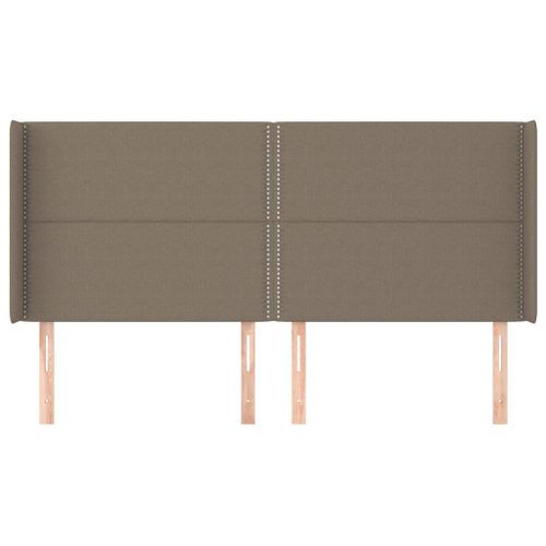 Tête de lit avec oreilles Taupe 183x16x118/128 cm Tissu - Photo n°3; ?>