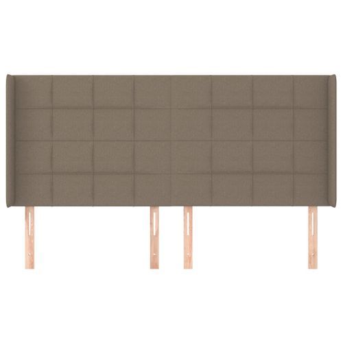 Tête de lit avec oreilles Taupe 183x16x118/128 cm Tissu - Photo n°3; ?>