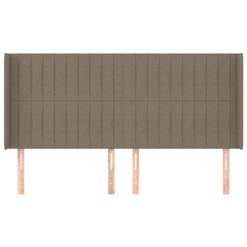 Tête de lit avec oreilles Taupe 183x16x118/128 cm Tissu - Photo n°3; ?>