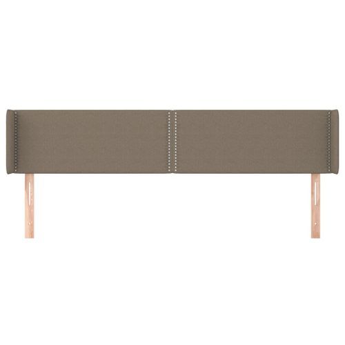 Tête de lit avec oreilles Taupe 183x16x78/88 cm Tissu - Photo n°3; ?>