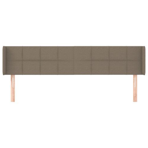 Tête de lit avec oreilles Taupe 183x16x78/88 cm Tissu - Photo n°3; ?>