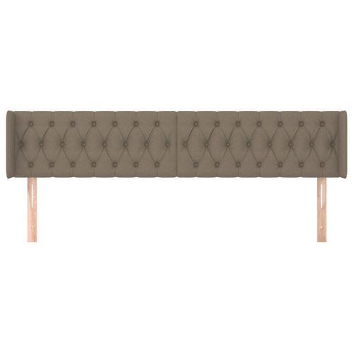 Tête de lit avec oreilles Taupe 183x16x78/88 cm Tissu - Photo n°3; ?>