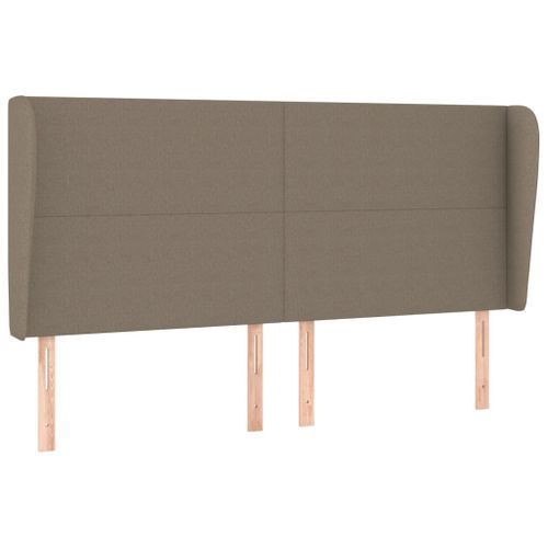 Tête de lit avec oreilles Taupe 183x23x118/128 cm Tissu - Photo n°2; ?>